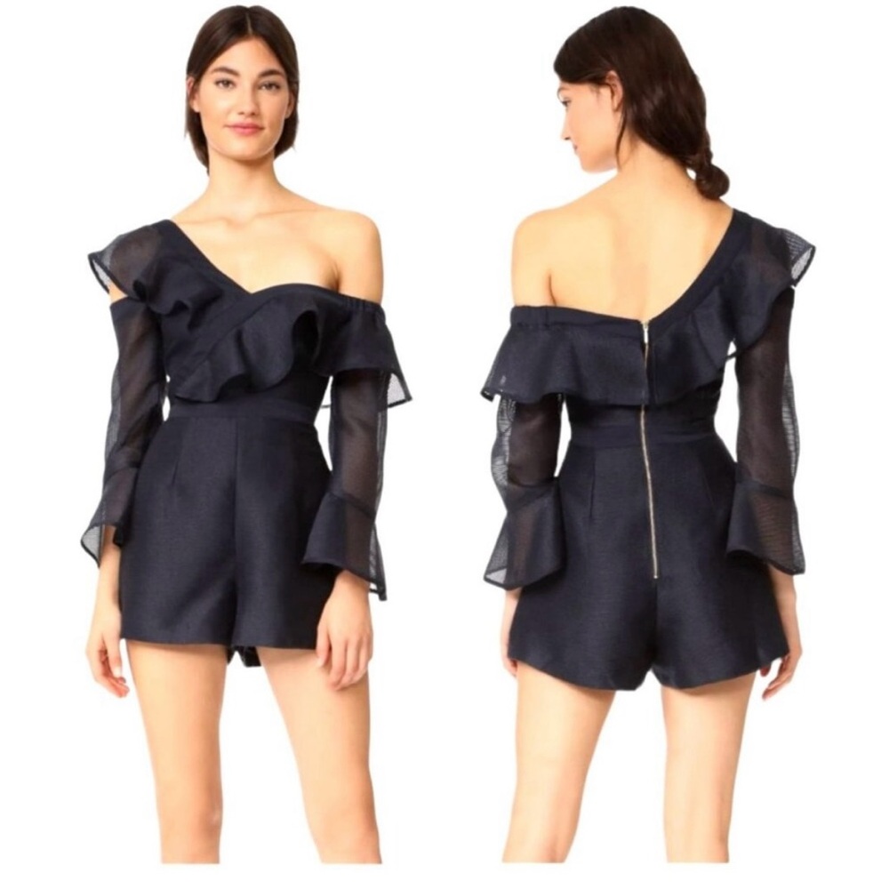 Keepsake Romper Women Small Navy Blue Bell Sleeve Flashing Lights Playsuit
NWT